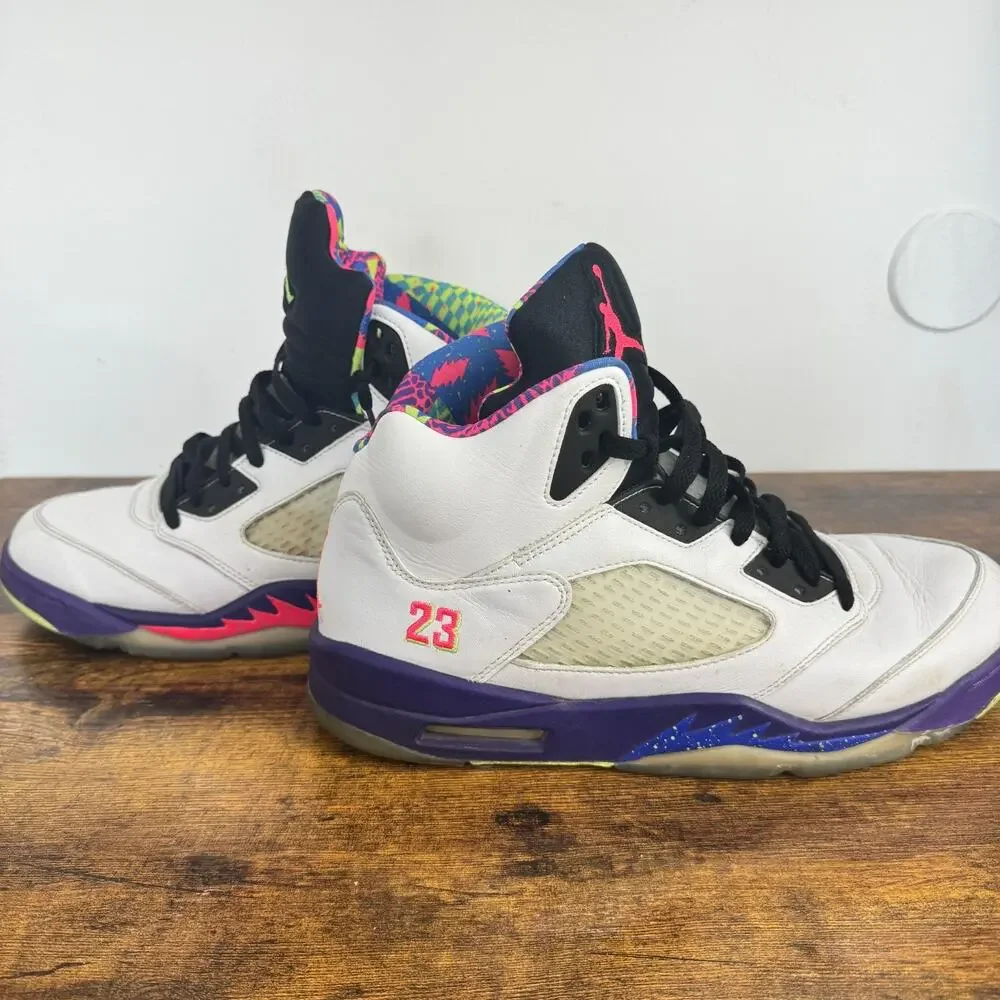Nike Air Jordan 5 Retro Alternate Bel-Air 2020 Shoes White Purple Mens Size 12